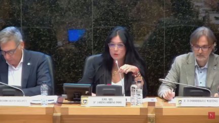 Pleno del Ayuntamiento de Huesca en el que se ha retirado la propuesta de subida salarial de la alcaldesa. / Ayuntamiento de Huesca
