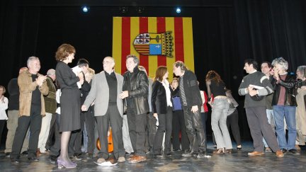 Homenaje a Labordeta en el Principal (Zaragoza) en 2008. / Ángel de Castro