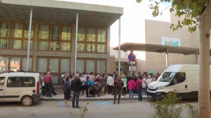 Imagen de la protesta en Ejea ante la falta de médicos. / Aragón TV