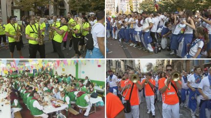 Actos de distintas peñas en ediciones pasadas de la Fiestas del Pilar. / Aragón TV
