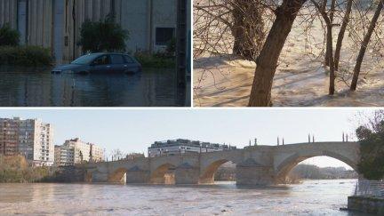 Efectos de las lluvias en Zaragoza a finales del pasado mes de febrero. / Aragón TV