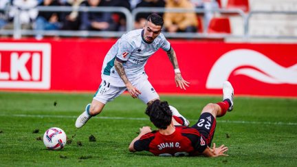 Joaquín Muñoz durante el encuentro ante el Mirandés.