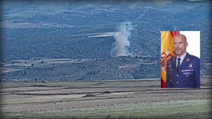 Imagen posterior al accidente. A la derecha, Pablo Estrada, el piloto fallecido / Aragón TV