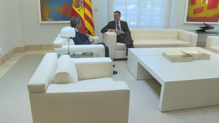 Sánchez continúa la ronda de reuniones con los presidentes autonómicos./ Aragón TV