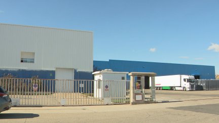 Lugar donde se ha producido el accidente laboral de Villanueva de Gállego. / Aragón Tv