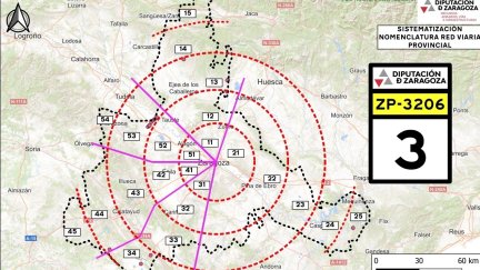 Cambio en la nomenclatura de la red de carreteras de la DPZ. / Diputación de Zaragoza