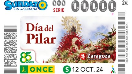Imagen del cupón de la ONCE dedicado al día del Pilar. | ONCE