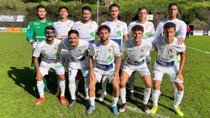 Once de la UD Barbastro en su duelo ante el Anguiano de este domingo.