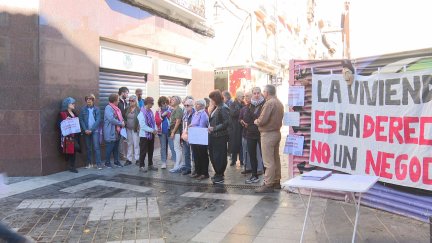 Imagen de la concentración que ha tenido lugar en Huesca. / Aragón TV