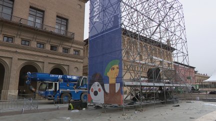 Este lunes han desmontado los principales escenarios de las Fiestas del Pilar. / Aragón TV