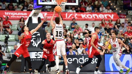 Un momento del partido del Casademont Zaragoza ante el UCAM Murcia
