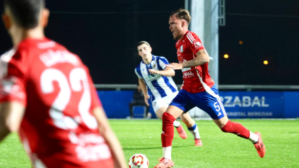 Un momento del partido en Zubieta