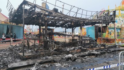 Estado en el que ha quedado una de las atracciones. / Ayuntamiento de Zaragoza