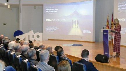 La vicepresidenta del Gobierno de Aragón, Mar Vaquero, durante la presentación del Plan de Innovación