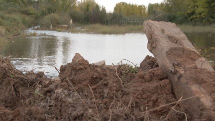 Restos del tapón formado en el Jiloca./ Aragón TV