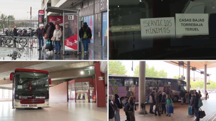 2.200 conductores estaban llamados este lunes a esta huelga convocada por UGT y CC.OO. / Aragón TV