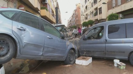 Imagen de los daños de la riada en Paiporta, en la provincia de Valencia. / Aragón TV