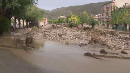 Montalbán, uno de los municipios más afectados en la provincia de Teruel por la DANA. / Aragón TV