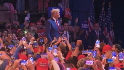 Donald Trump en su comparecencia tras ganar las elecciones. / Aragón TV