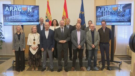 Presentación de la plataforma solidaria. / Aragón TV