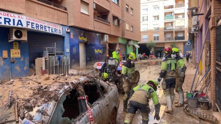 El operativo aragonés trabaja en la labores de apoyo de Catarroja. | Gobierno de Aragón