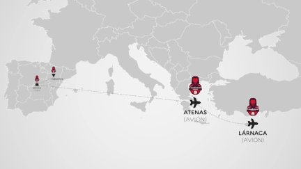 Gráfico de los viajes que tendrá que realizar el conjunto rojillo.