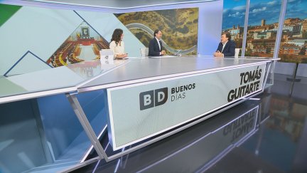 Tomás Guitarte, portavoz de Aragón-Teruel Existe, este martes en el plató de Buenos Días. / Aragón TV