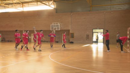 El Bada Huesca, durante un entrenamiento esta temporada.