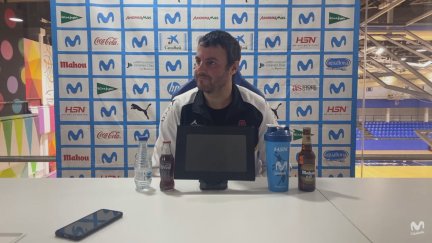 Carlos Cantero, durante su comparecencia tras el encuentro