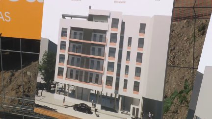 Recreación del bloque de 23 nuevas viviendas que se va a construir en el Arrabal. / Aragón TV