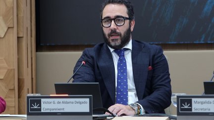 Víctor de Aldama, en una comparecencia ante la comisión no permanente de investigación en el Parlamento balear en mayo de 2024. / Europa Press
