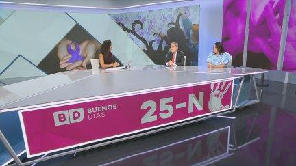 Belén Ballestín y Octavio Tobajas este lunes en el plató del programa Buenos Días. / Aragón TV