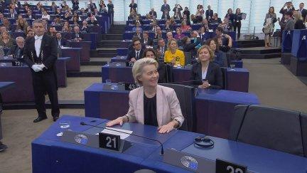 Ursula Von der Leyen, tras la votación en la Eurocámara. / Parlamento Europeo