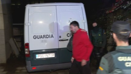 Llegada del presunto asesino al Juzgado de Jaca./ Aragón TV