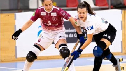 Un momento del partido del Esneca ante el Hockey Coruña