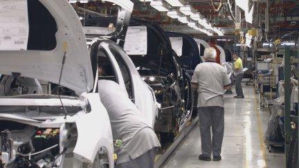 Trabajadores de la planta de Stellantis en Figueruelas. / Aragón TV