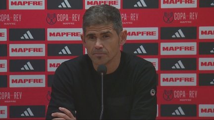 Antonio Hidalgo, durante su comparecencia tras el encuentro.