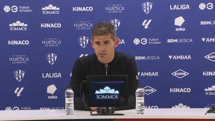 Antonio Hidalgo, durante su comparecencia tras el partido