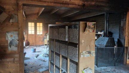 Imagen del estado del aula tras el incendio./ Gobierno de Aragón