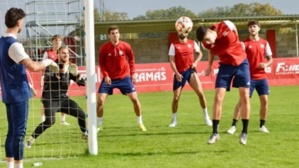 Imagen de un entrenamiento del equipo turiasonense. Foto: SD Tarazona