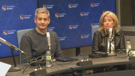 Jorge Crespo, jefe del servicio de Seguridad y Protección Civil de Aragón, y Marta Sampériz, gerente del 061. / Aragón TV