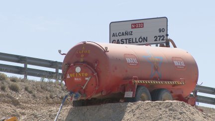El único tramo en obras, entre Fuentes y El Burgo de Ebro, se encuentra a más del 50% de la ejecución. / Aragón TV