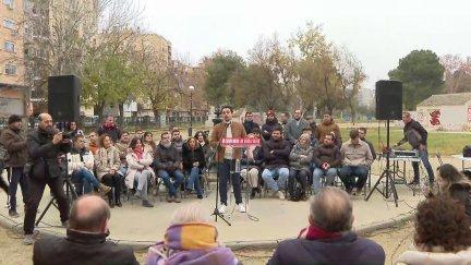 Darío Villagrasa ha presentado este sábado en la capital aragonesa su candidatura a la secretaría general del PSOE Aragón. / Aragón TV
