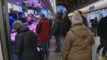El Mercado Central de Zaragoza este martes. / Aragón TV