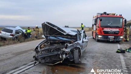 Uno de los coches siniestrados. / Diputación de Zaragoza