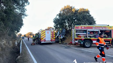 Accidente mortal en Sesa (Huesca)./ Bomberos Ayuntamiento de Huesca