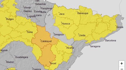 Mapa de avisos meteorológicos para este martes. / AEMET
