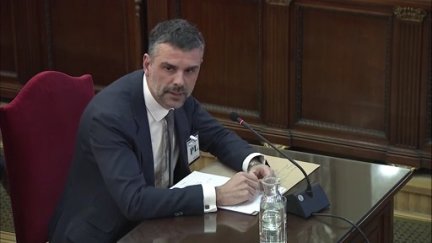 Santi Vila durante el juicio del procés. / Aragón TV