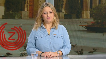 La portavoz de Zaragoza en Común, Elena Tomás, durante su intervención en el programa Buenos Días de Aragón TV. / Aragón TV