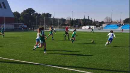 Una acción del encuentro hoy en el Mudéjar ante el Cornellá. Foto: X ZCFF